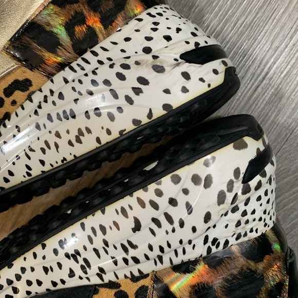 STEVE MADDEN Cliff Animal Print Cow Hair Metallic Platform Fashion Sneakers - Picture 10 of 10